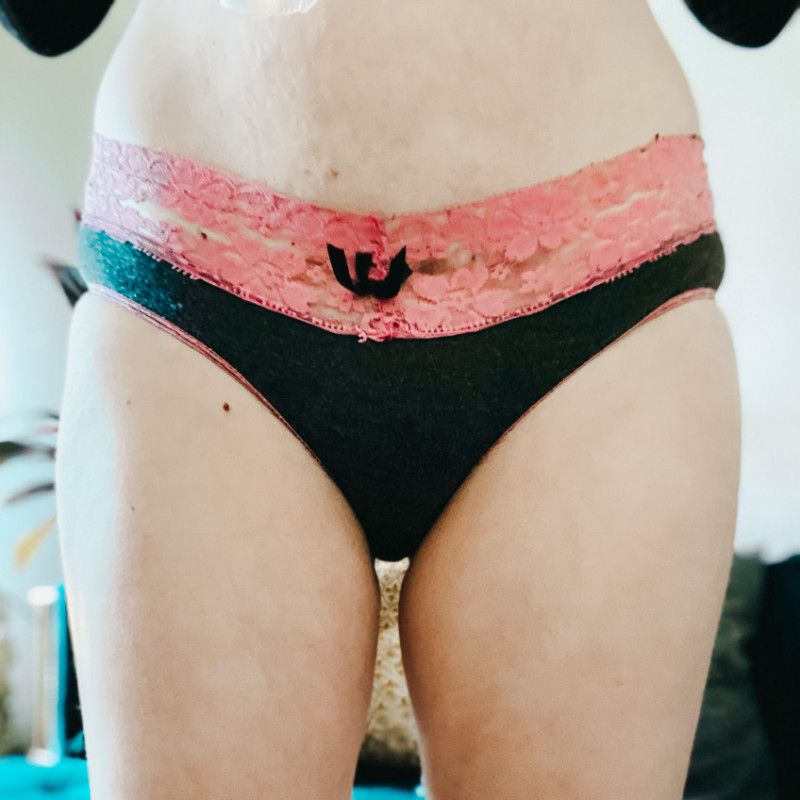 Gray and Pink Soft Panties With Lace