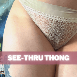 Ivory lace see thru thong