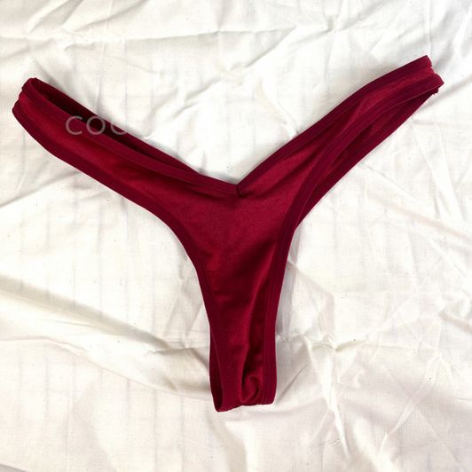 Worn Red Small V Cut Thong