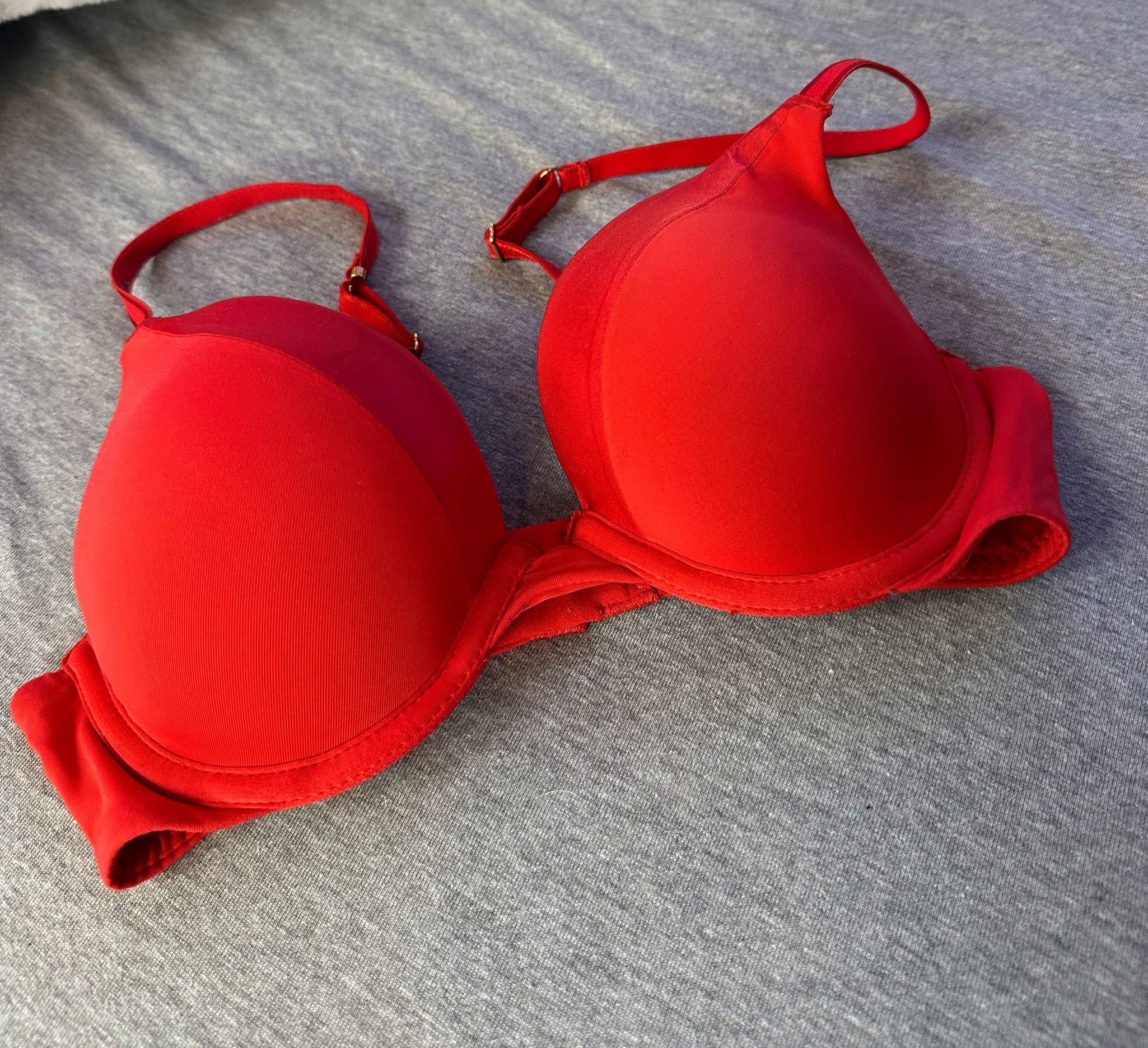 Worn sexy red bra