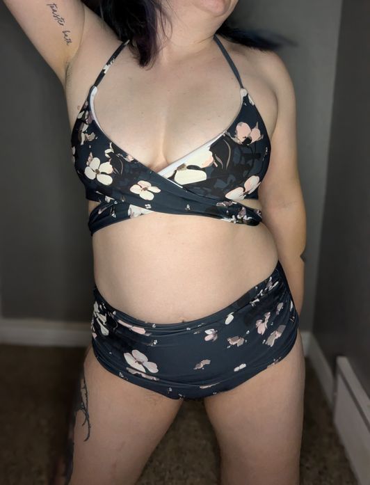 Used Green Floral Swimsuit