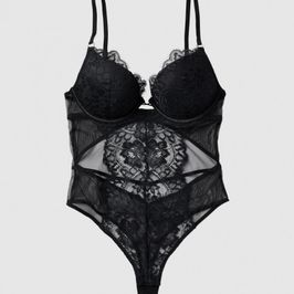 Black Lace Lingerie Bodysuit