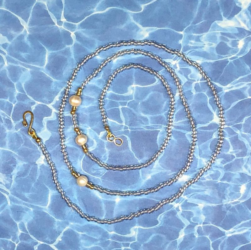 Silver Pearl Waist Beads