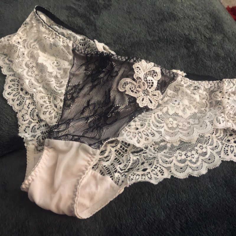 Elegant White and Pink Lace Panties