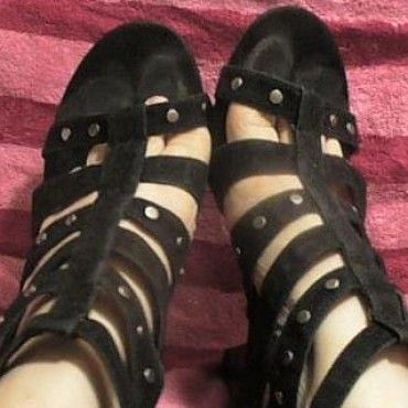 Very Worn Black High Heels