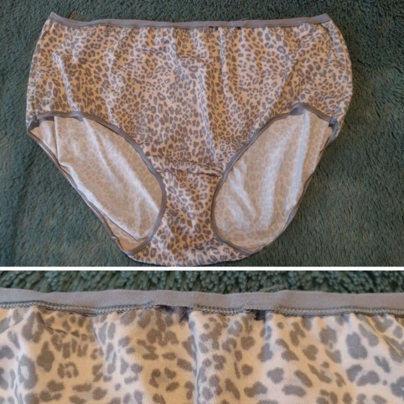 Grey Leopard Print BBW Used Panties