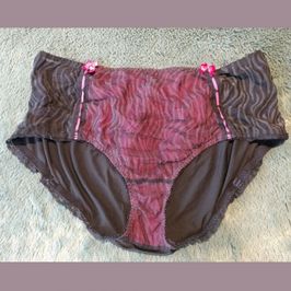 Pink Black Zebra Mesh BBW Used Panties