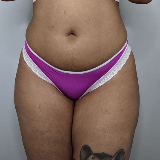 Fuchsia and White Thong