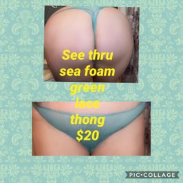 see thru sea foam green thong