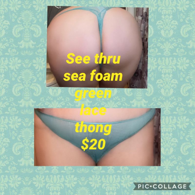 see thru sea foam green thong