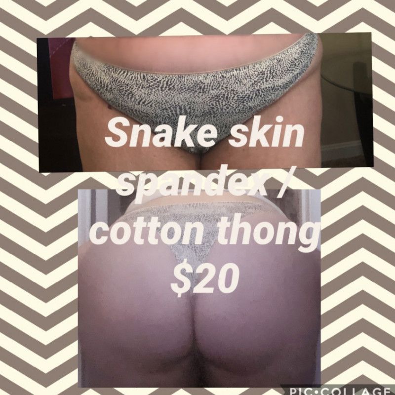 snake skin spandex cotton thong