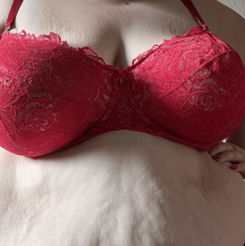 Red Lace Sparkly Bra