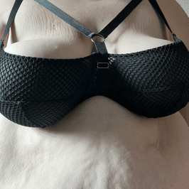 Black Strappy Fishnet Bra