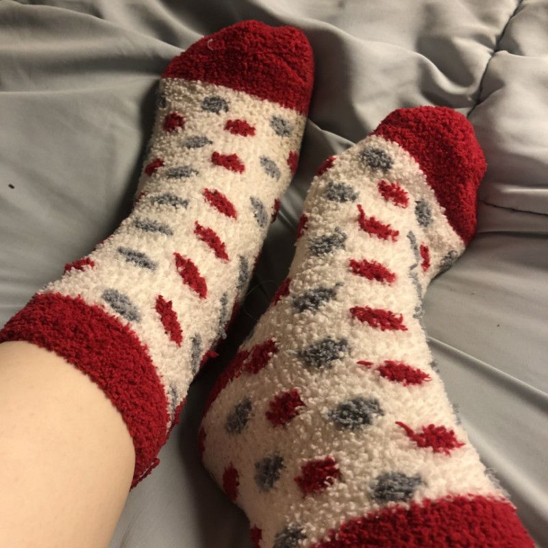 Polka Dot Fuzzy Socks