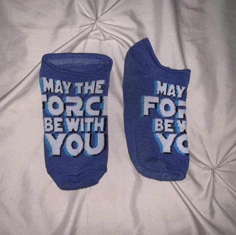 ankle socks: purple star wars