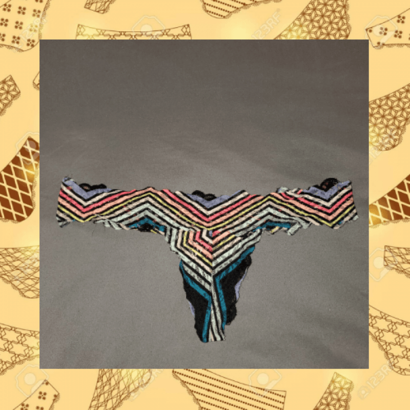 MultiColored Zig Zag Lace Thong