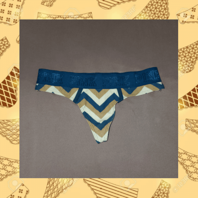 Teal Chevron Pattern With Elastic Thong