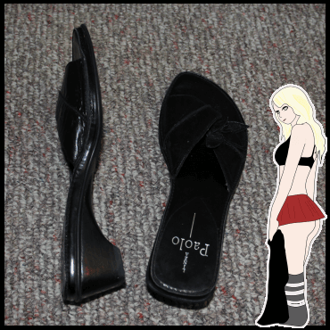 Used Black Slip On Heels