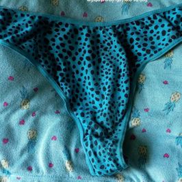 Blue Leopard Print Worn Panties Just for You