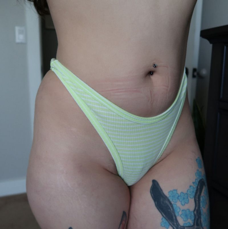 Green high waisted thong