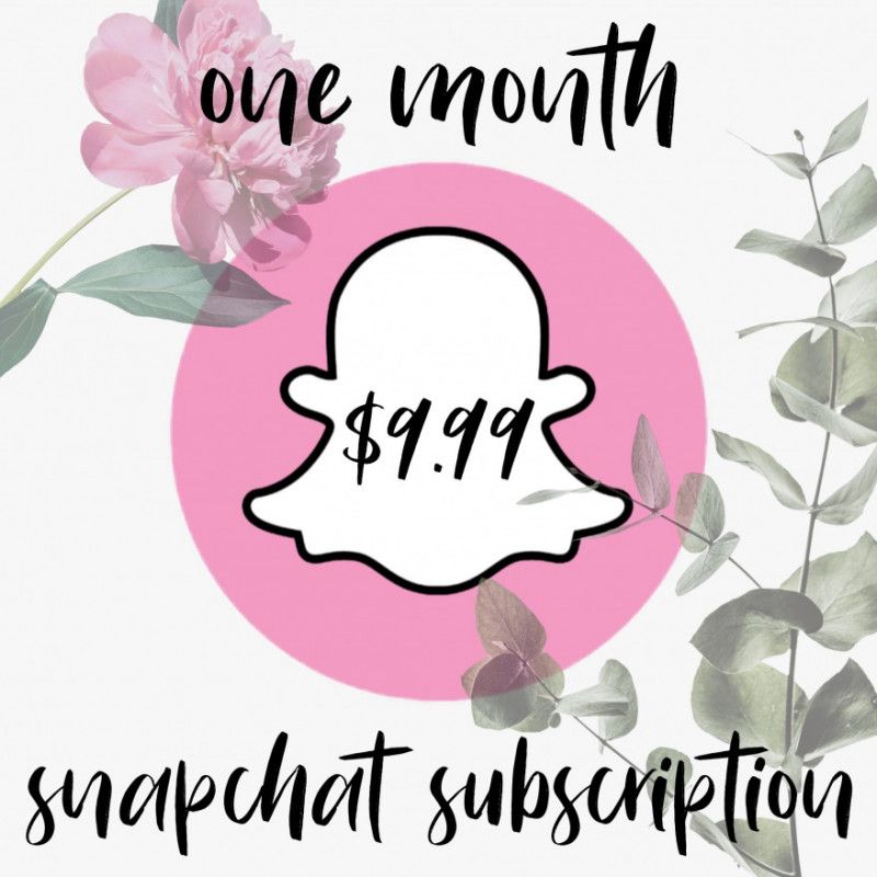 One Month Snapchat Subscription