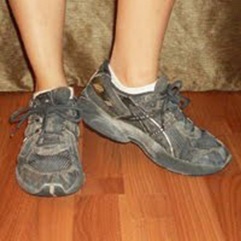 Used Muddy Asics Running Shoes