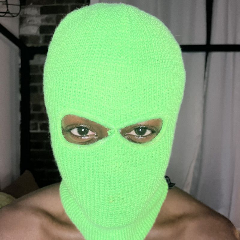 Green ski mask