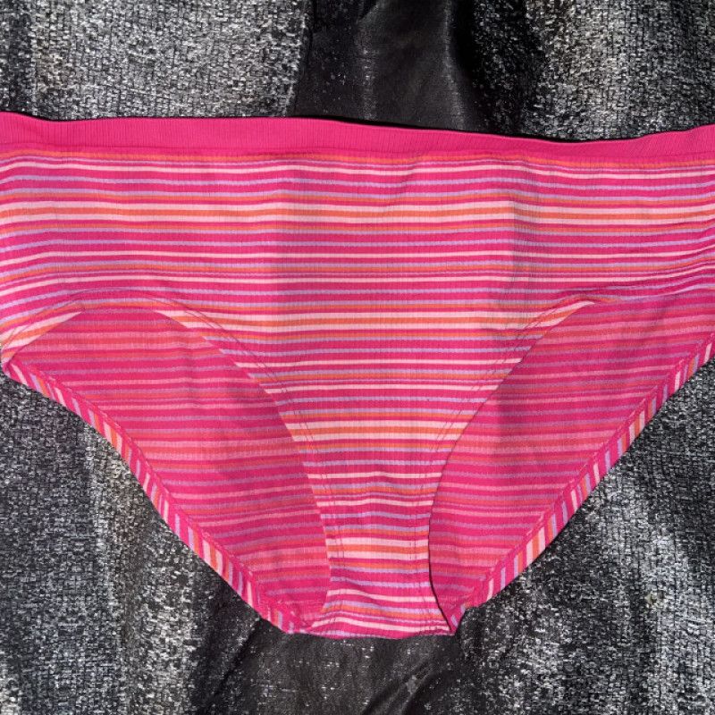 Pink Striped Used Panties