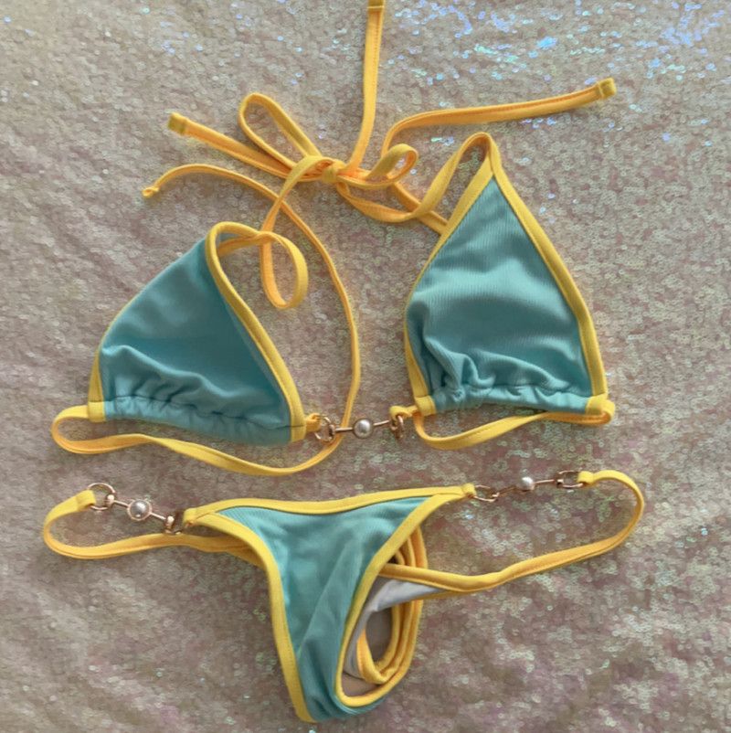 Blue String Bikini