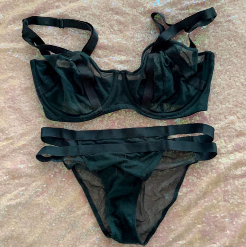 Green Mesh Bra and Panty Set