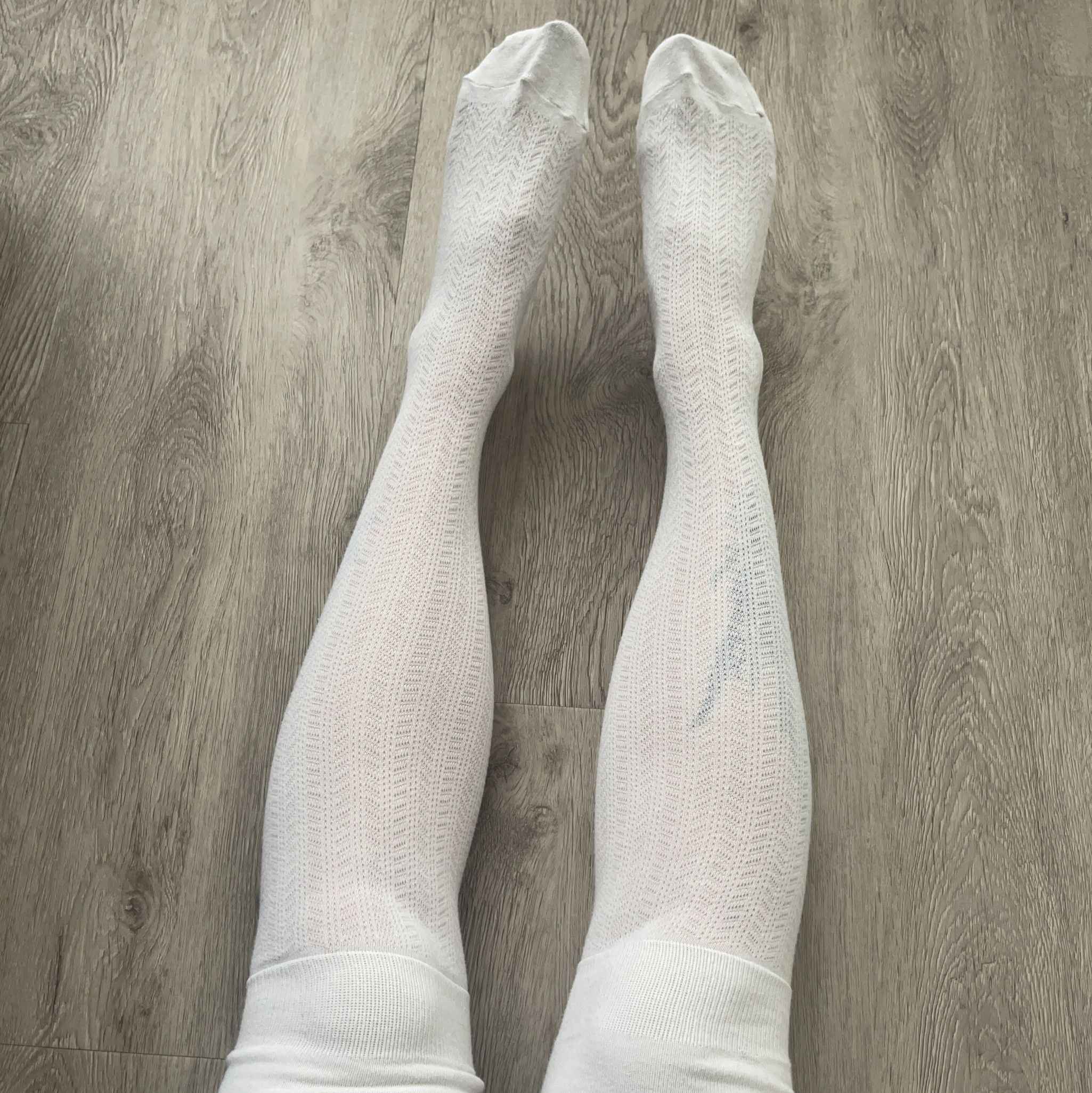 WORN WHITE SOCKS WITH LACE