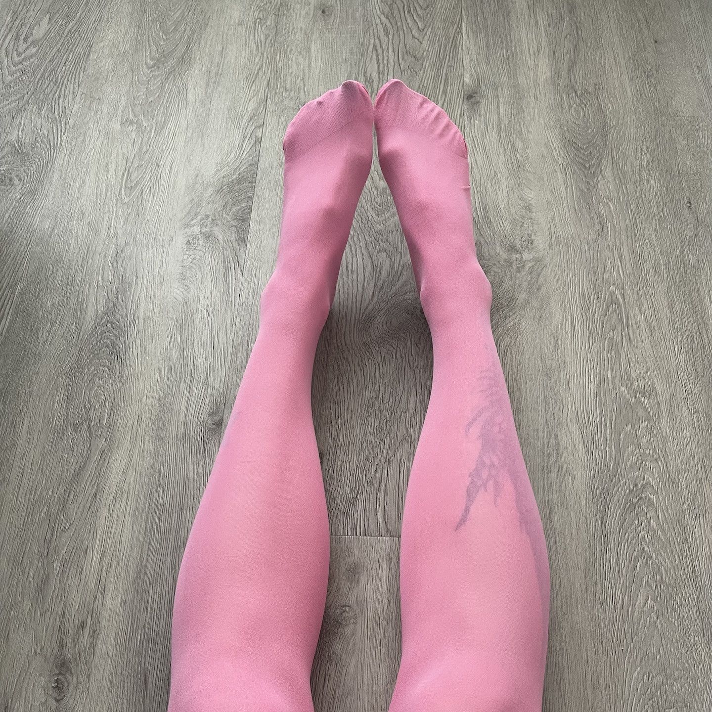 WORN PINK STOCKINGS