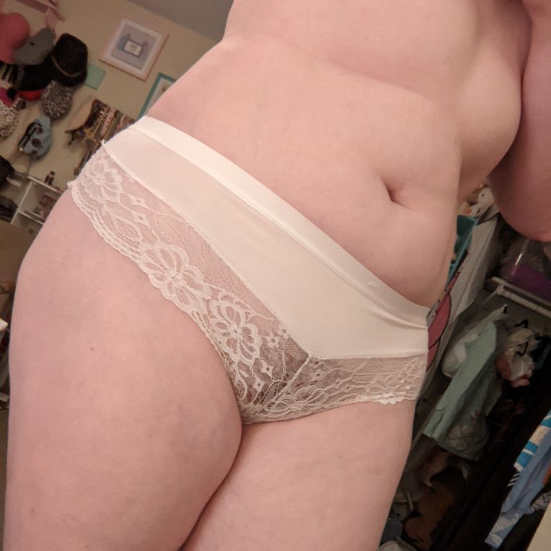 XL White Silky Lace Panties