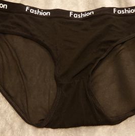 Black sheer full panties