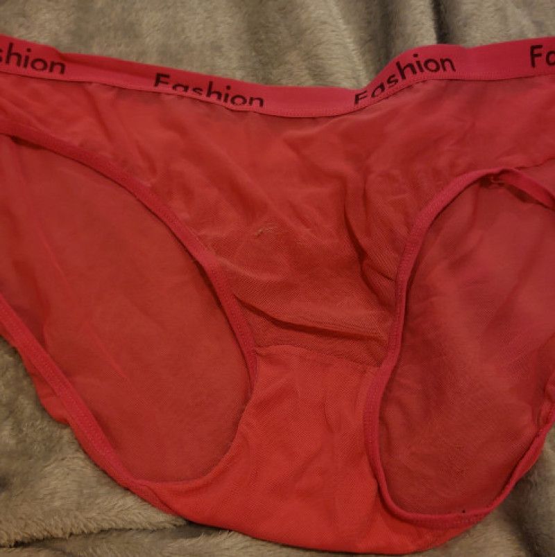 Hot pink see through panties