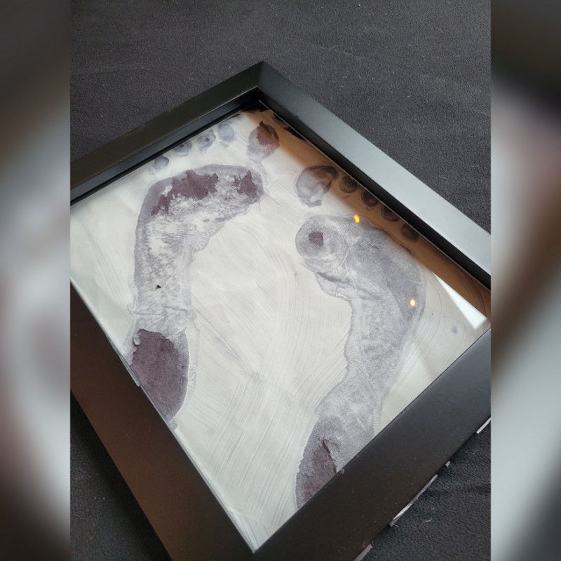 Foot Print Paint Framed Portrait