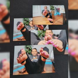 Printed Long Pink Toenails Photo Bundle 6x4