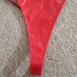 Worn RED PVC Thong