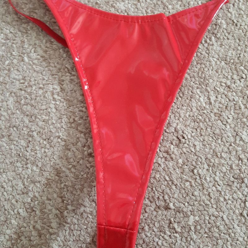 Worn RED PVC Thong