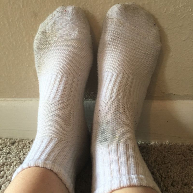 Dirty Stinky White Above Ankle Socks