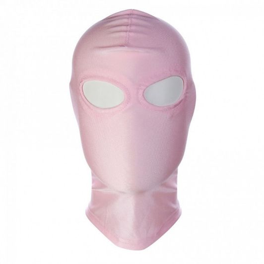 Pink Fetish Hood Mask Open Eyes