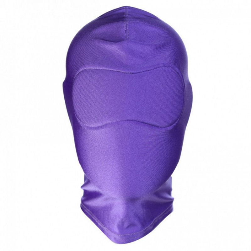 Purple Fetish Hood Mask Full Cover