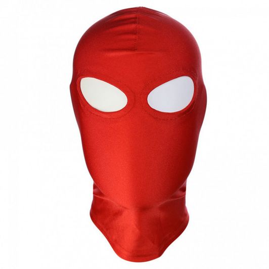 Red Fetish Hood Mask Open Eyes