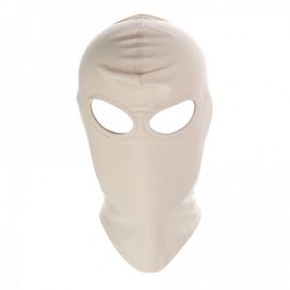 White Fetish Hood Mask Open Eyes