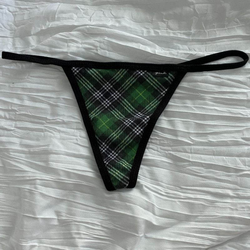 Green plaid g string