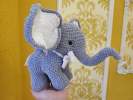 Plush crochet elephant made by me with love