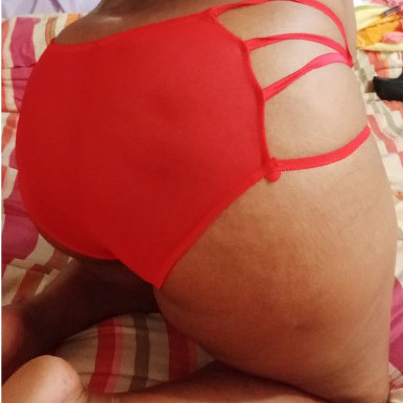 Red mesh panties