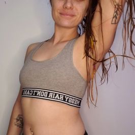 Grey Cotton Sports Bra