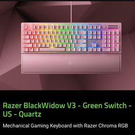 Pink Razer Blackwidow V3 keyboard