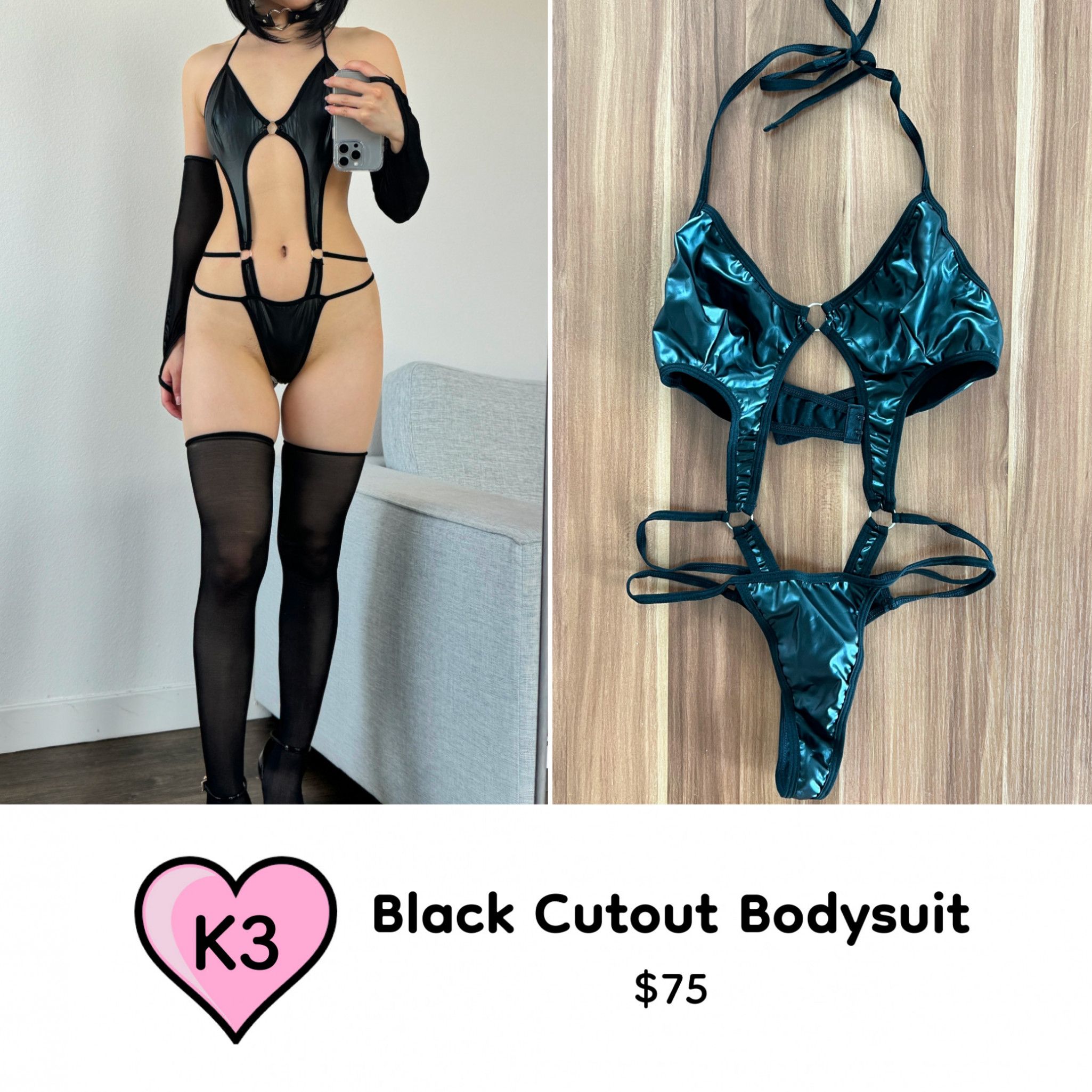 Black Cutout Bodysuit